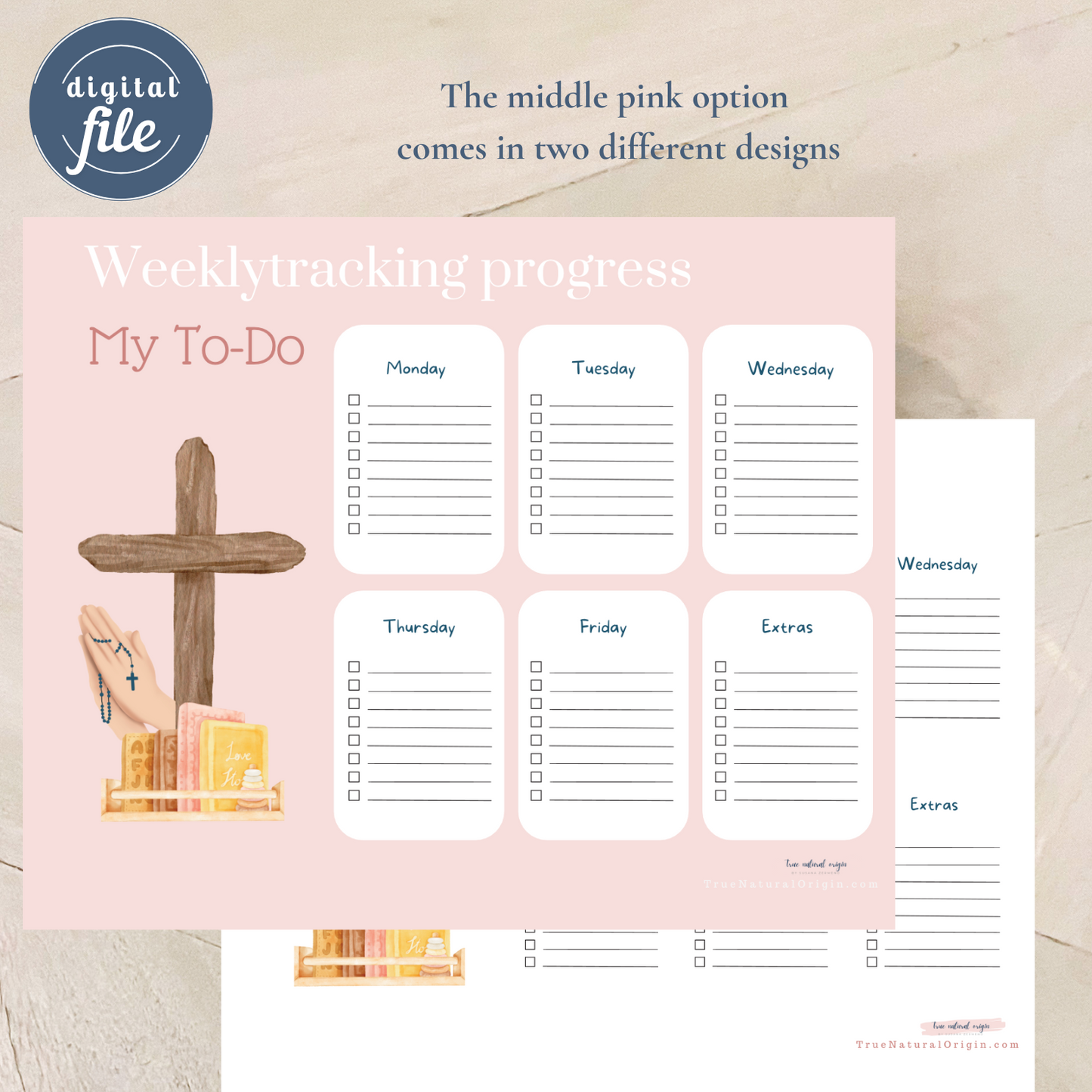 Reusable Kids’ Weekly Progress Tracker with Faithful Focus - from toddlers to high schoolers