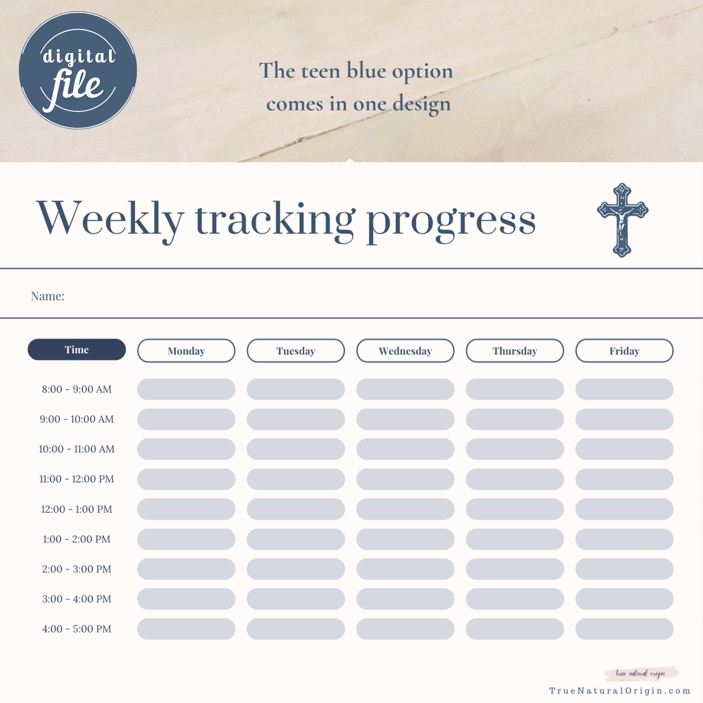 Reusable Kids’ Weekly Progress Tracker with Faithful Focus - from toddlers to high schoolers