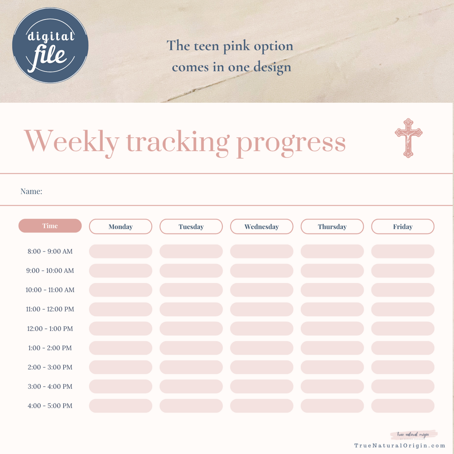Reusable Kids’ Weekly Progress Tracker with Faithful Focus - from toddlers to high schoolers
