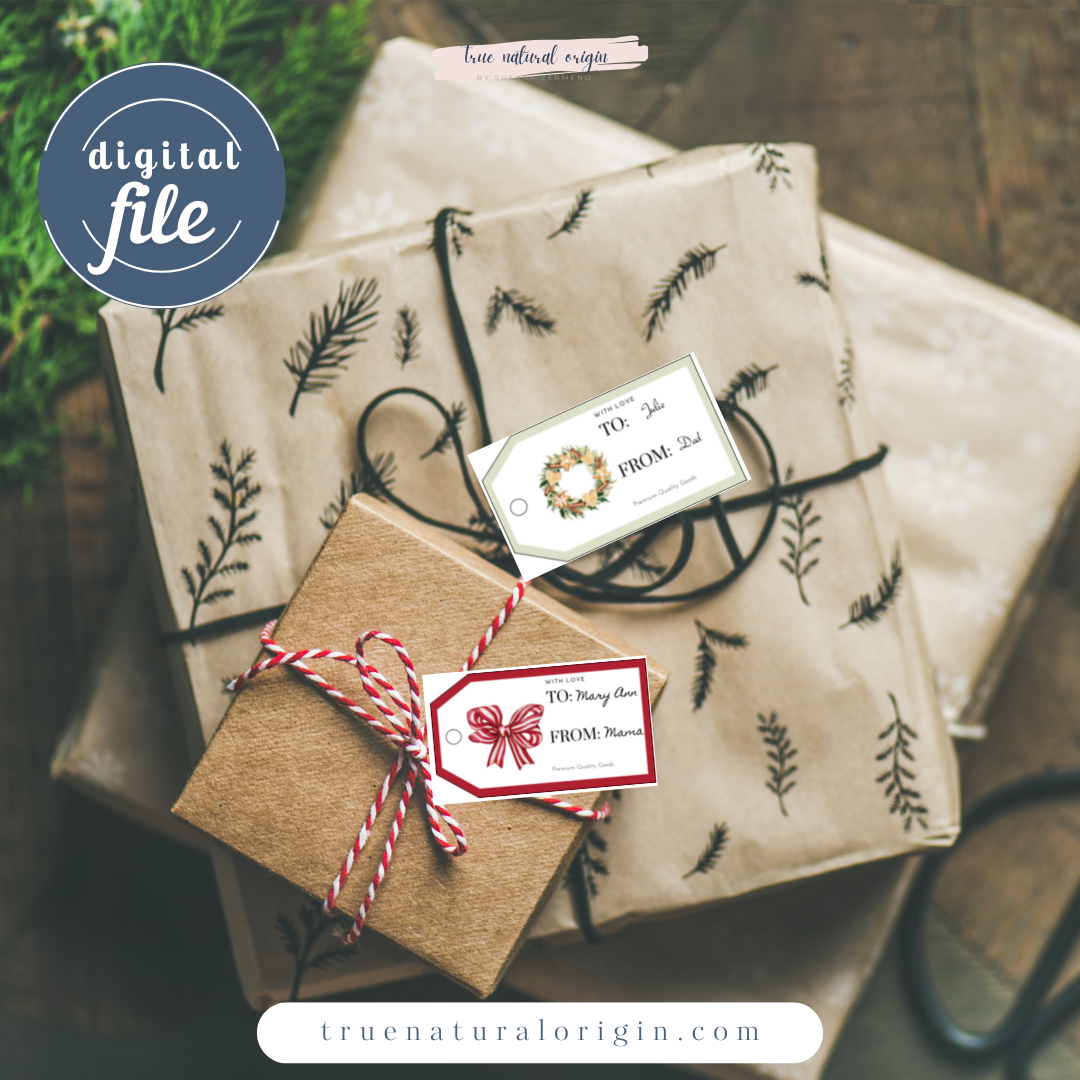 Instant Download Editable Christmas Gift Tags
