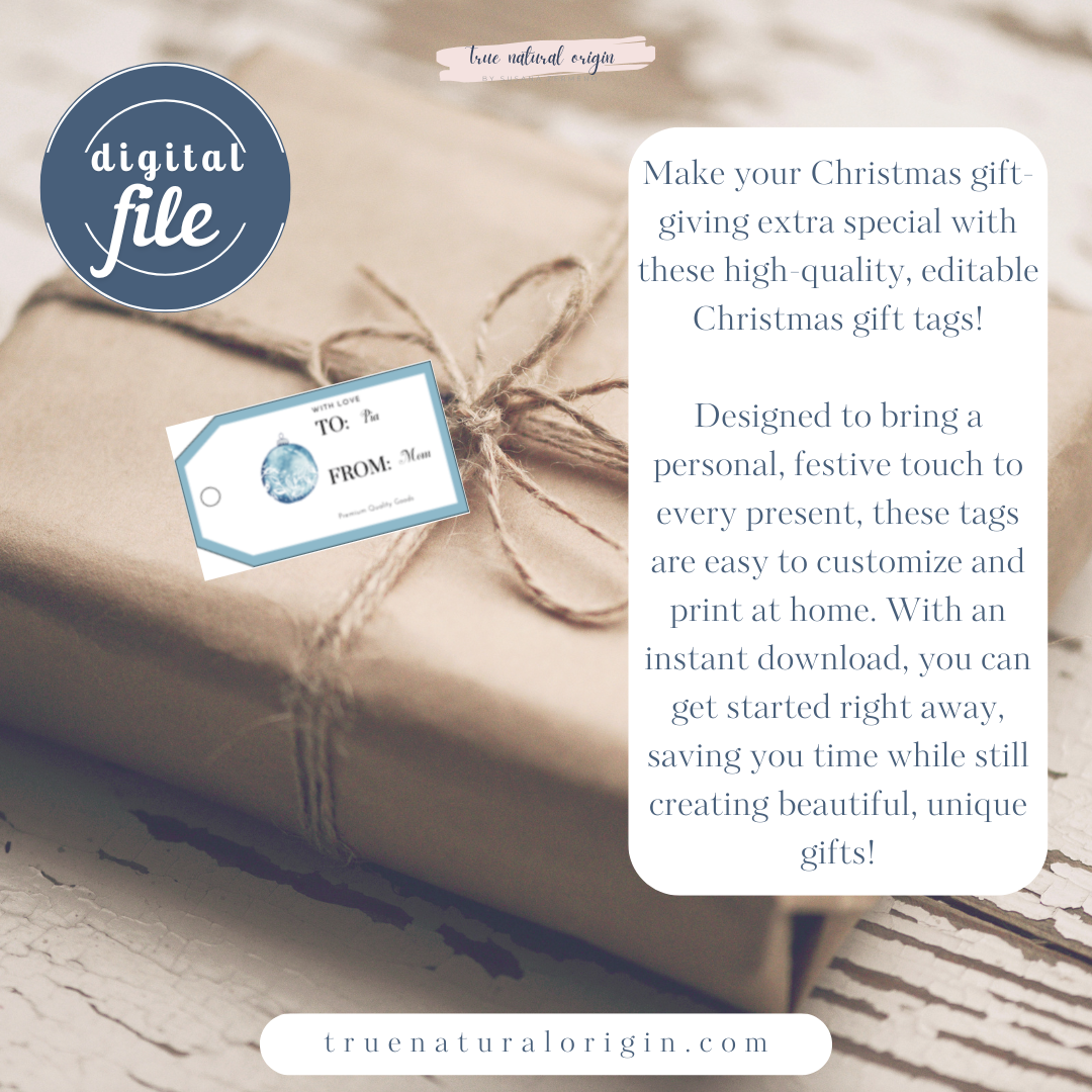Instant Download Editable Christmas Gift Tags