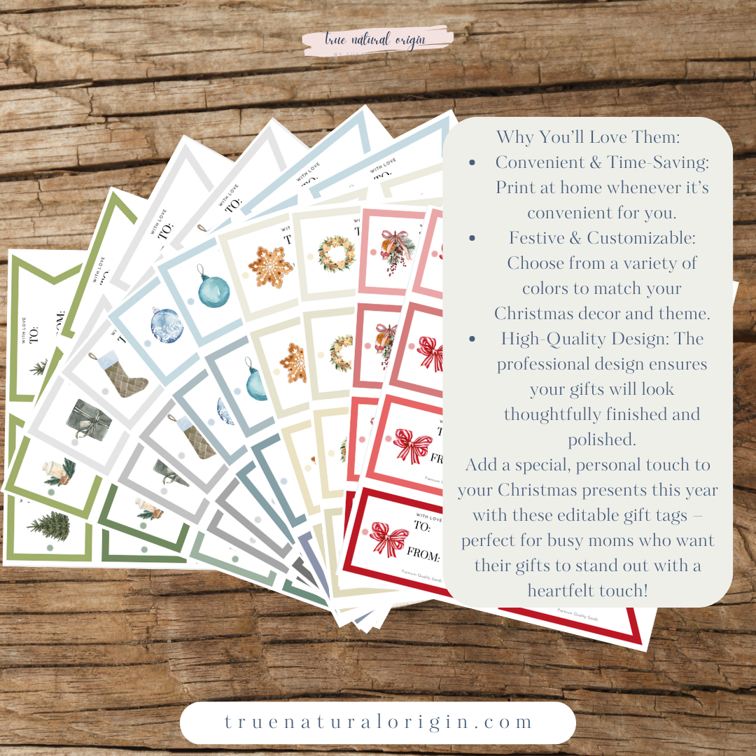 Instant Download Editable Christmas Gift Tags