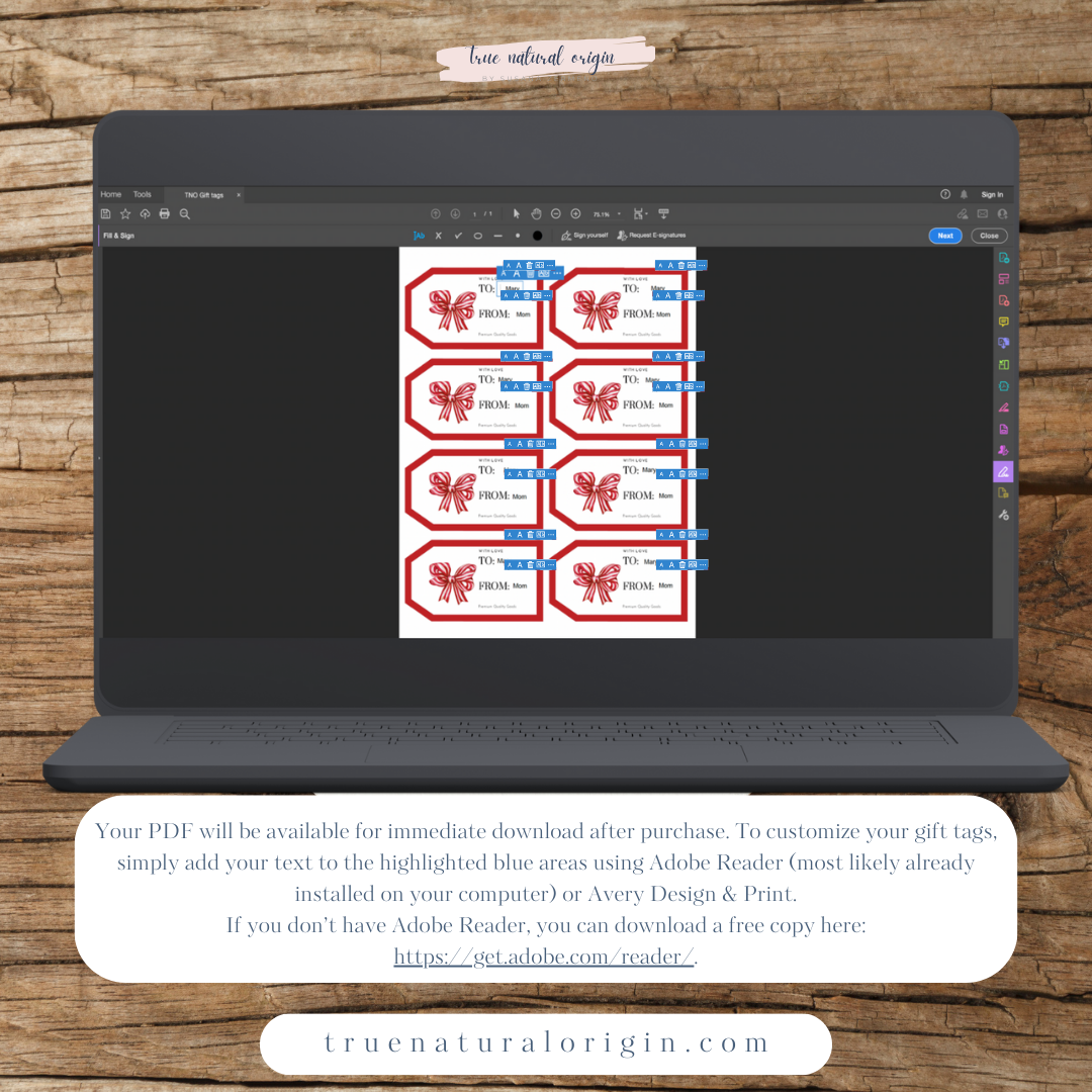 Instant Download Editable Christmas Gift Tags